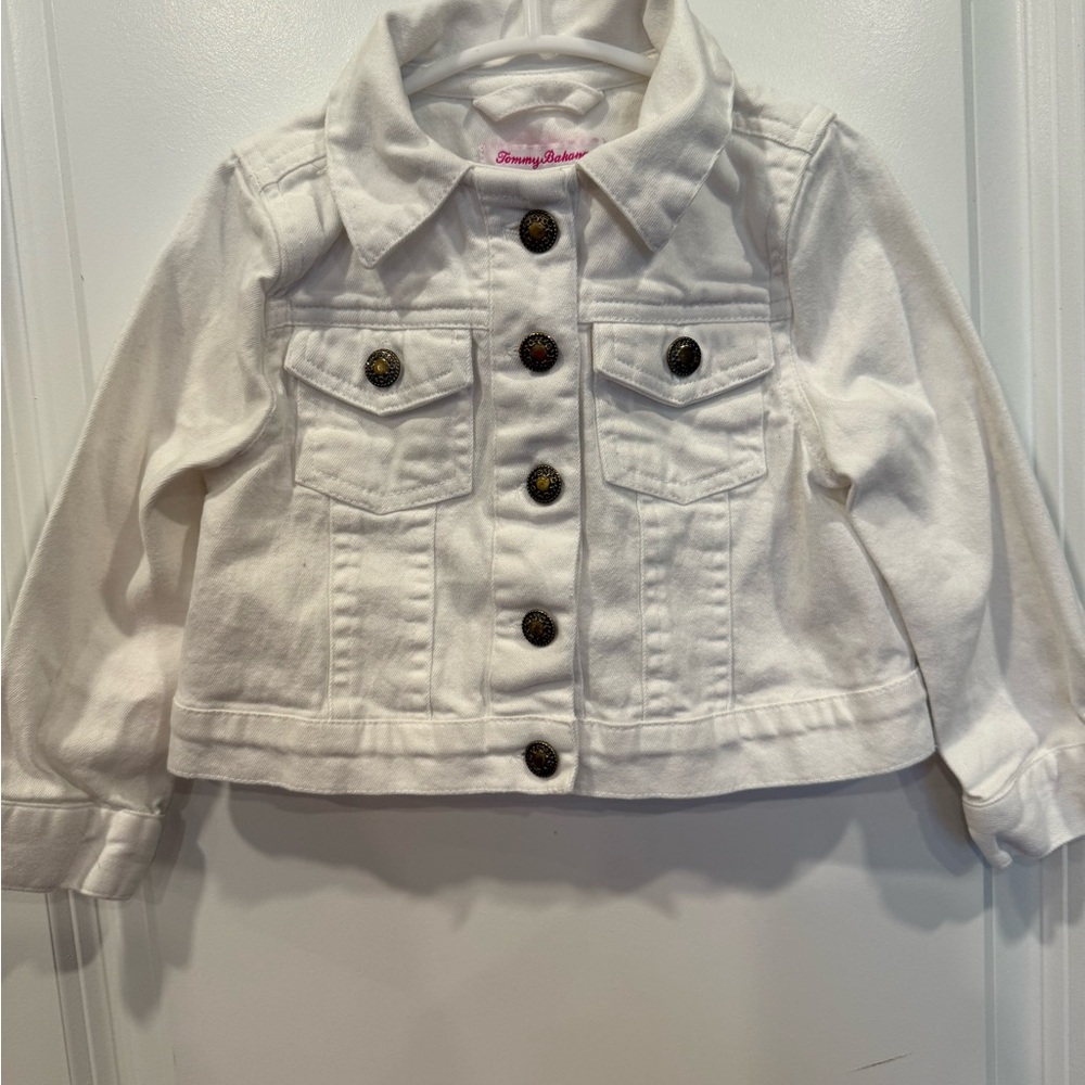 Tommy Bahama White Jean Jacket Cropped Denim Style